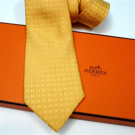 hermes yellow tie|Hermes silk ties.